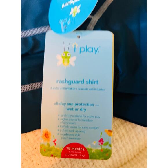 NWT IPlay Short Sleeve Rash Guard 18 Months Blue - Picture 5 of 5